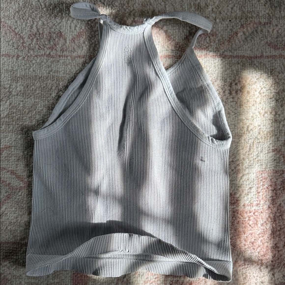 Light Gray Ribbed Tank Top - Picture 2 of 2